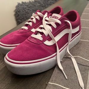 Vans old skool platform shoe/ pink suede